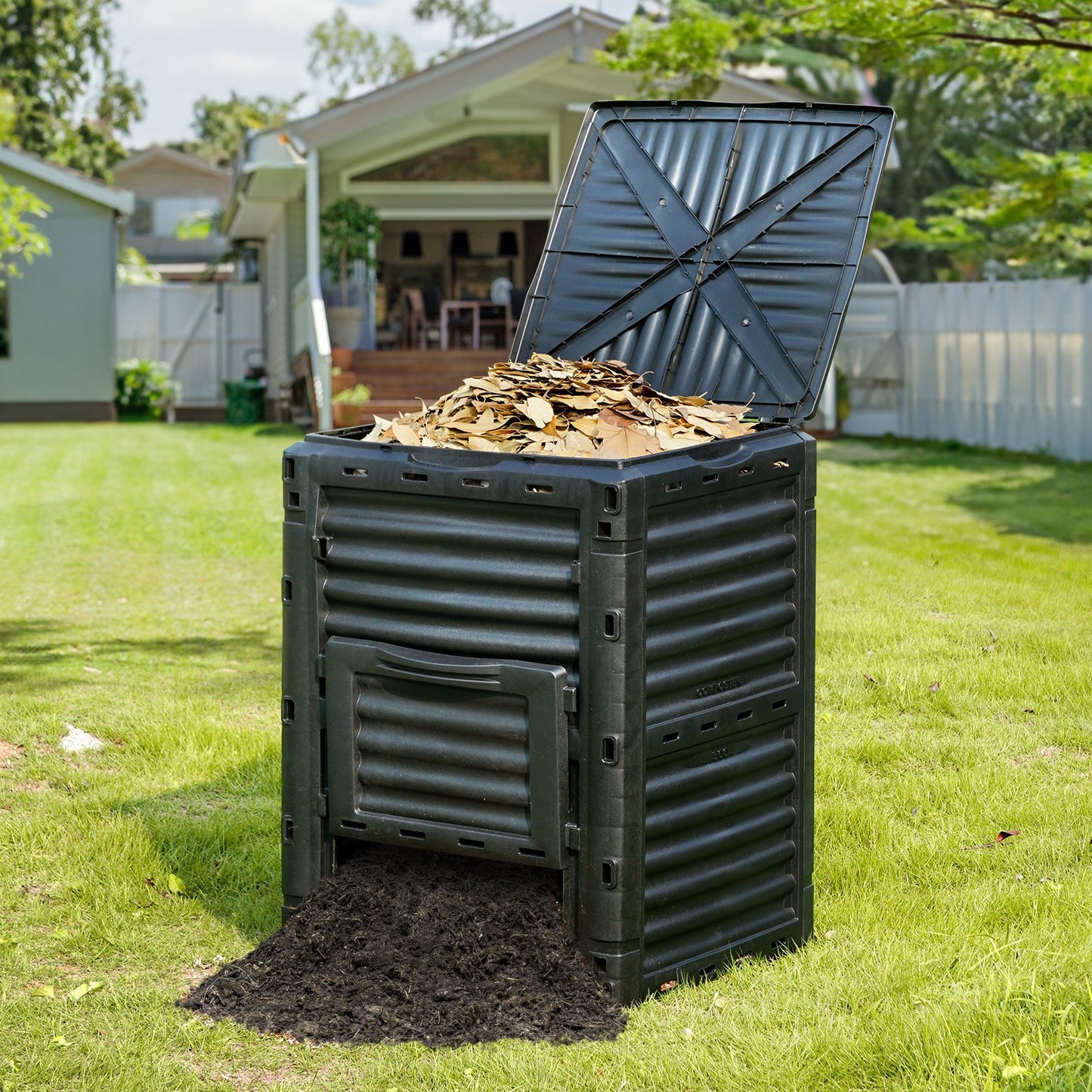 Compostbak – Tuinafvalbak – Composteerbak – Organische Afvalbak – Compostcontainer – 800 Liter Capaciteit – Weerbestendig Lichtgewicht Materiaal