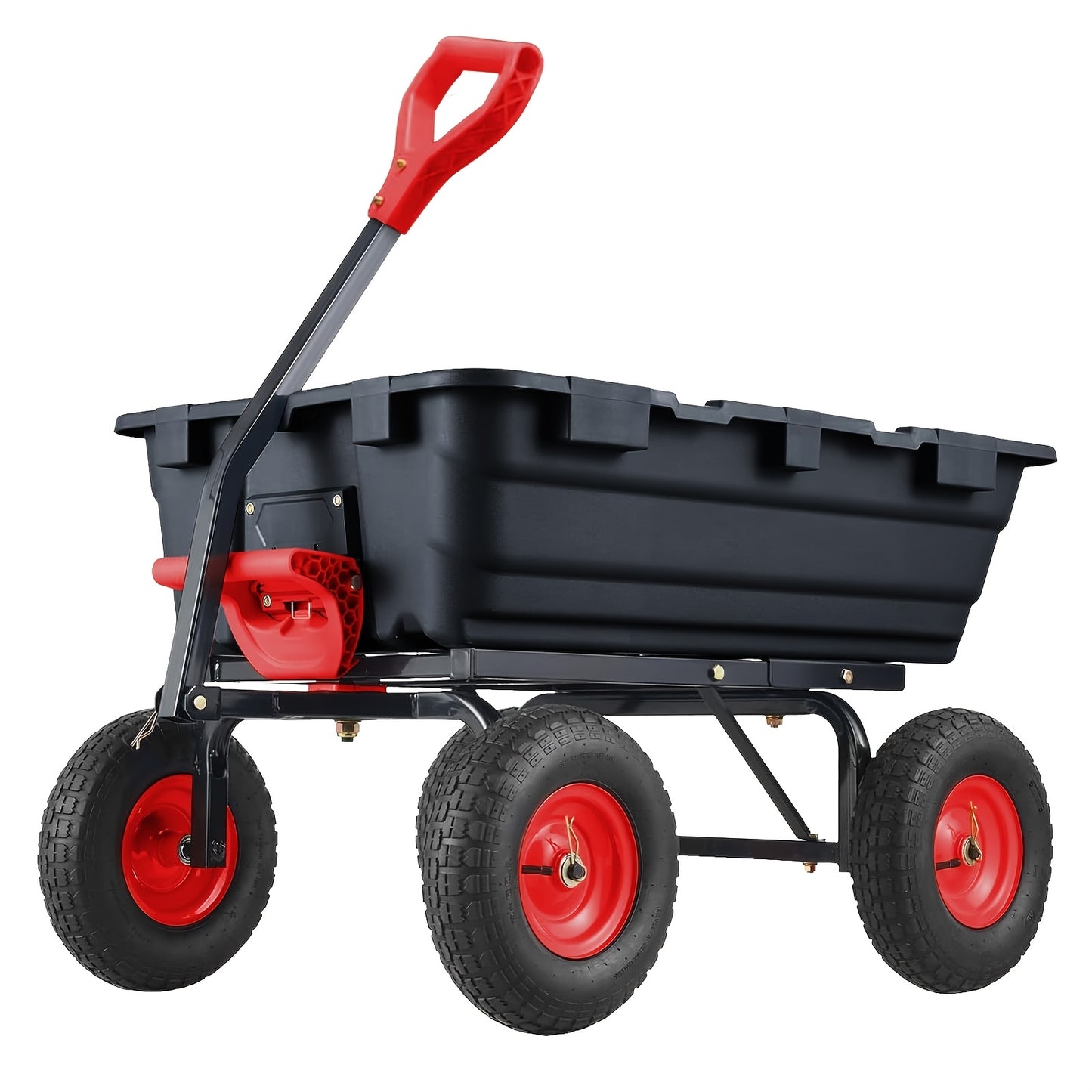 Tuinkar – Kruiwagen – Transportkar – Tuinwagen – Landbouwkar – Draagvermogen 362,87 kg – 180° Draaibare Handgreep – 10-Inch All-Terrain Banden – Stalen Frame – Kunststof Laadbak – Handmatig Gebruik