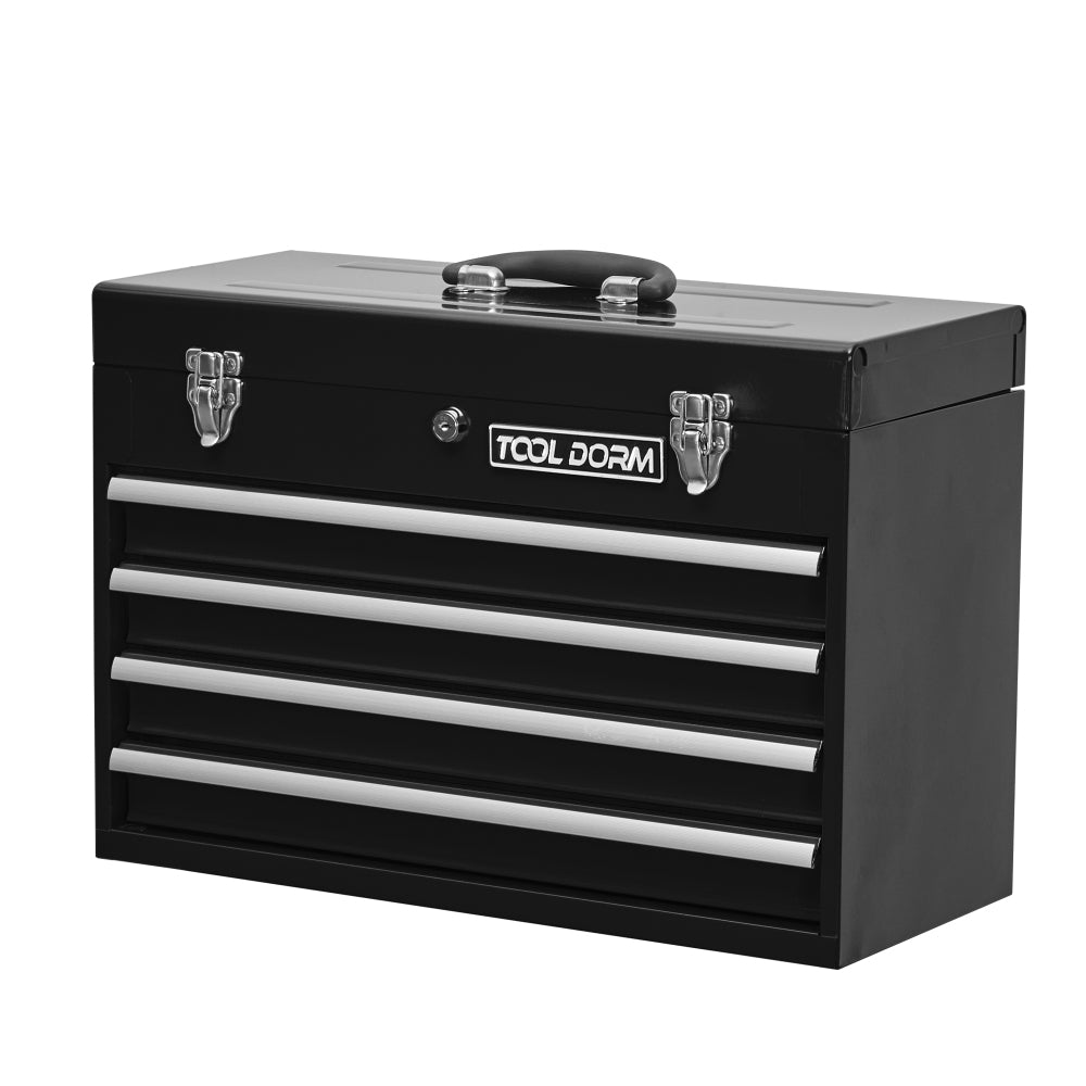 Gereedschapskist – Gereedschapswagen – Toolbox – Gereedschapskoffer – Opbergkist – Met 4 Laden & Metalen Sluiting – Duurzame Stalen Constructie – Ruime Opbergruimte