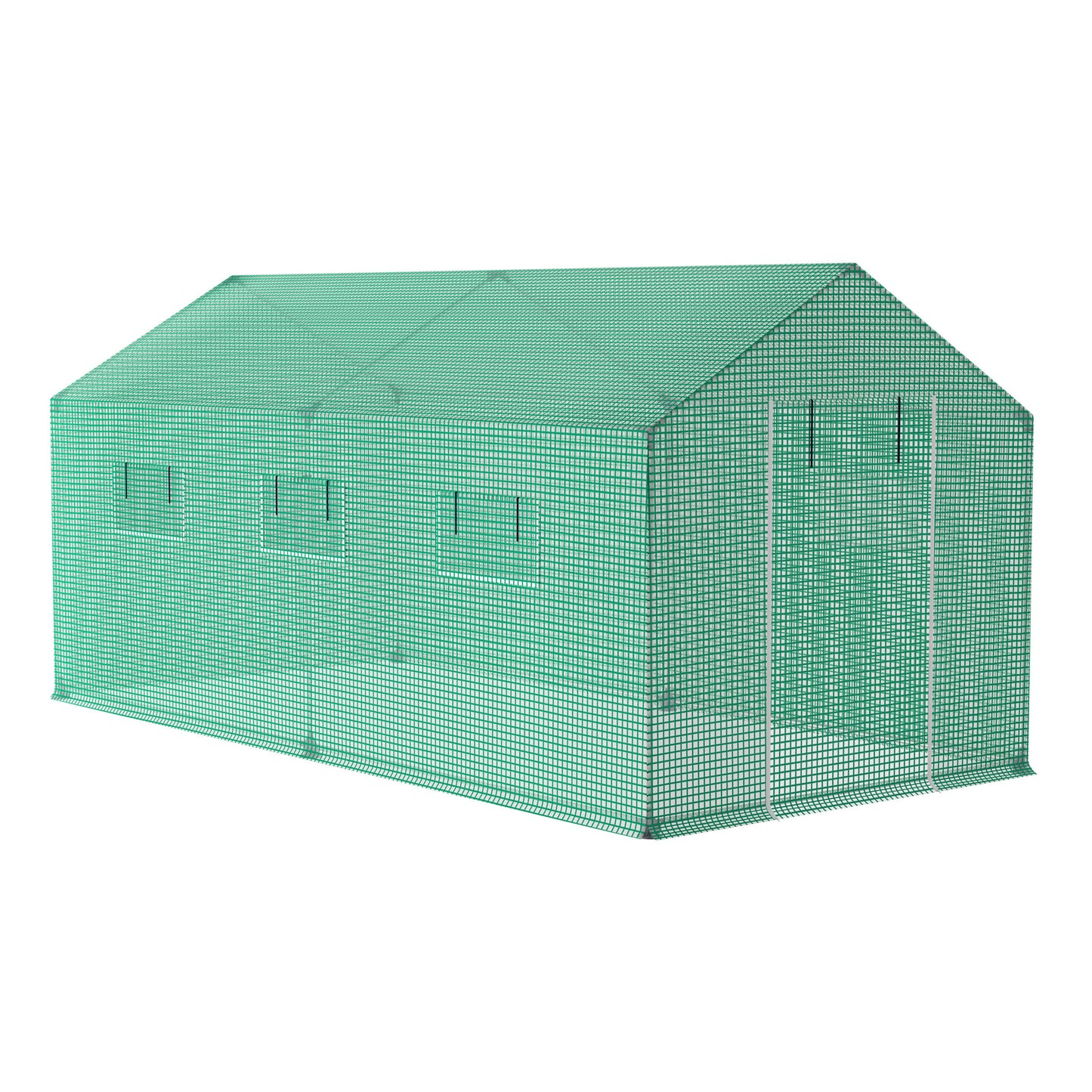 Galvanized Foil Tunnel Greenhouse with Door and Mesh Window, Green, Sizes 3x2x2m/4. 5x2x2m-Ideal for Plant Cultivation