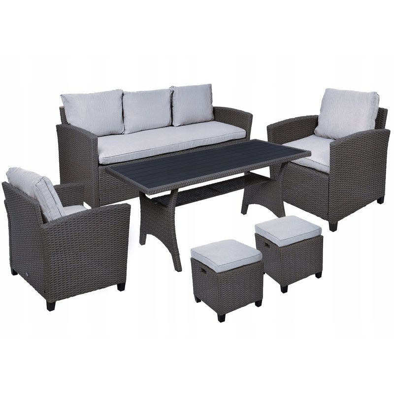 TECHNORATTAN Garden Furniture Set, Table, Sofa, Armchair, MILANO Relaxation Set