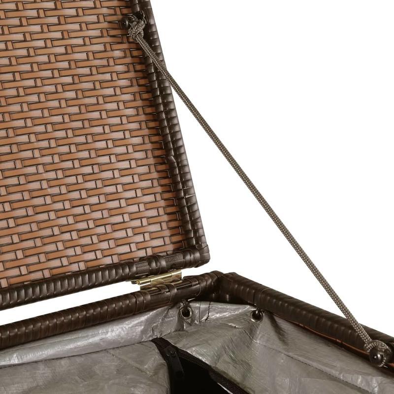 Opbergbox – Tuinbox – Berging – Kussenbox – Buitenbox – Grote Inhoud – Weerbestendig Vlechtwerk – Bruin – Gemakkelijk In Elkaar Te Zetten – Zonder Elektriciteit