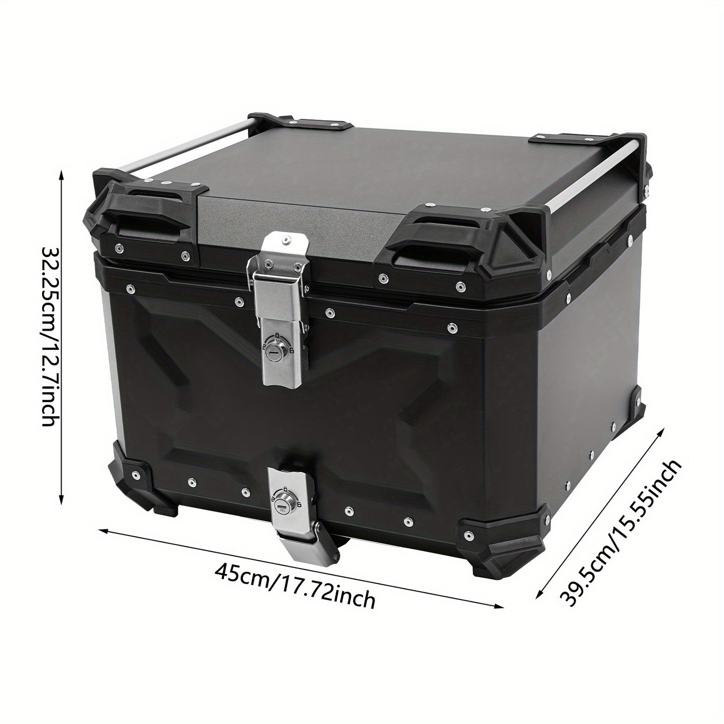 Motorkoffer – Topkoffer – Motor Bagagebak – Motorbox – Helmopberger – 65 Liter – Duurzaam Aluminium