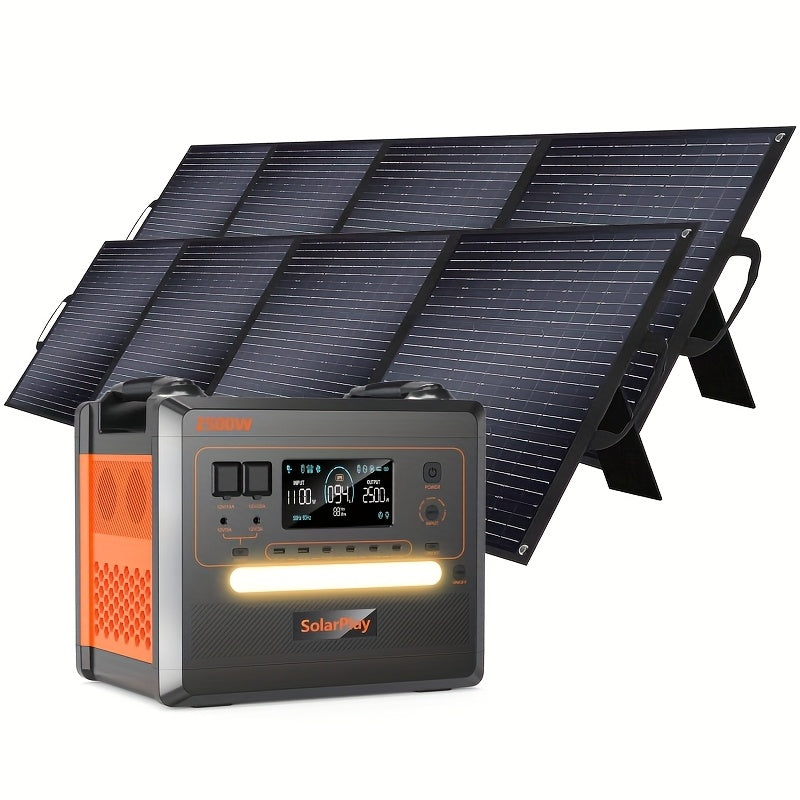 Zonne-energie Station – Zonnepaneel Generator – Mobiele Powerbank – Off-Grid Energiebron – Draagbare Zonnestroom – 2500W Vermogen – 2304Wh Batterijcapaciteit