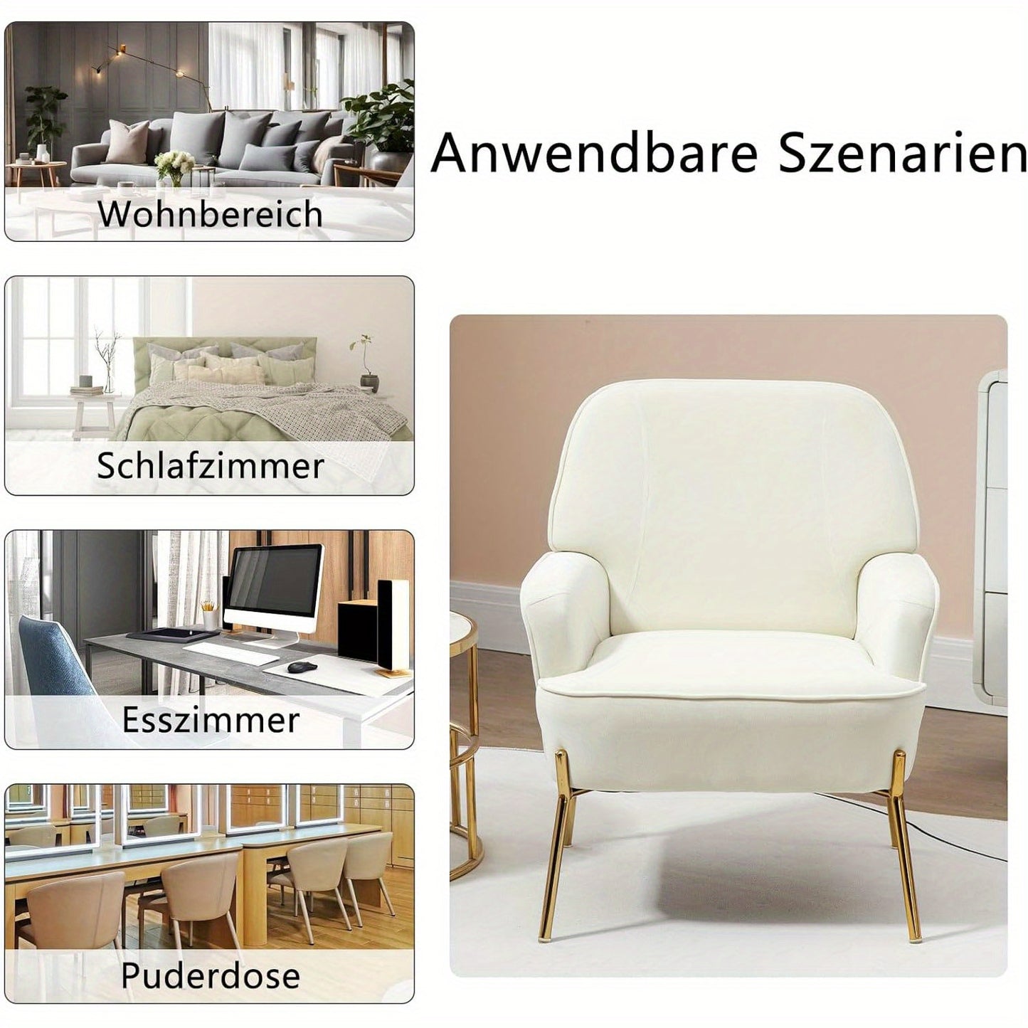 Velzetel – Fauteuil – Loungestoel – Zetel – Armstoel – Hoge Dichtheid Schuim – Stevige Houten Poten
