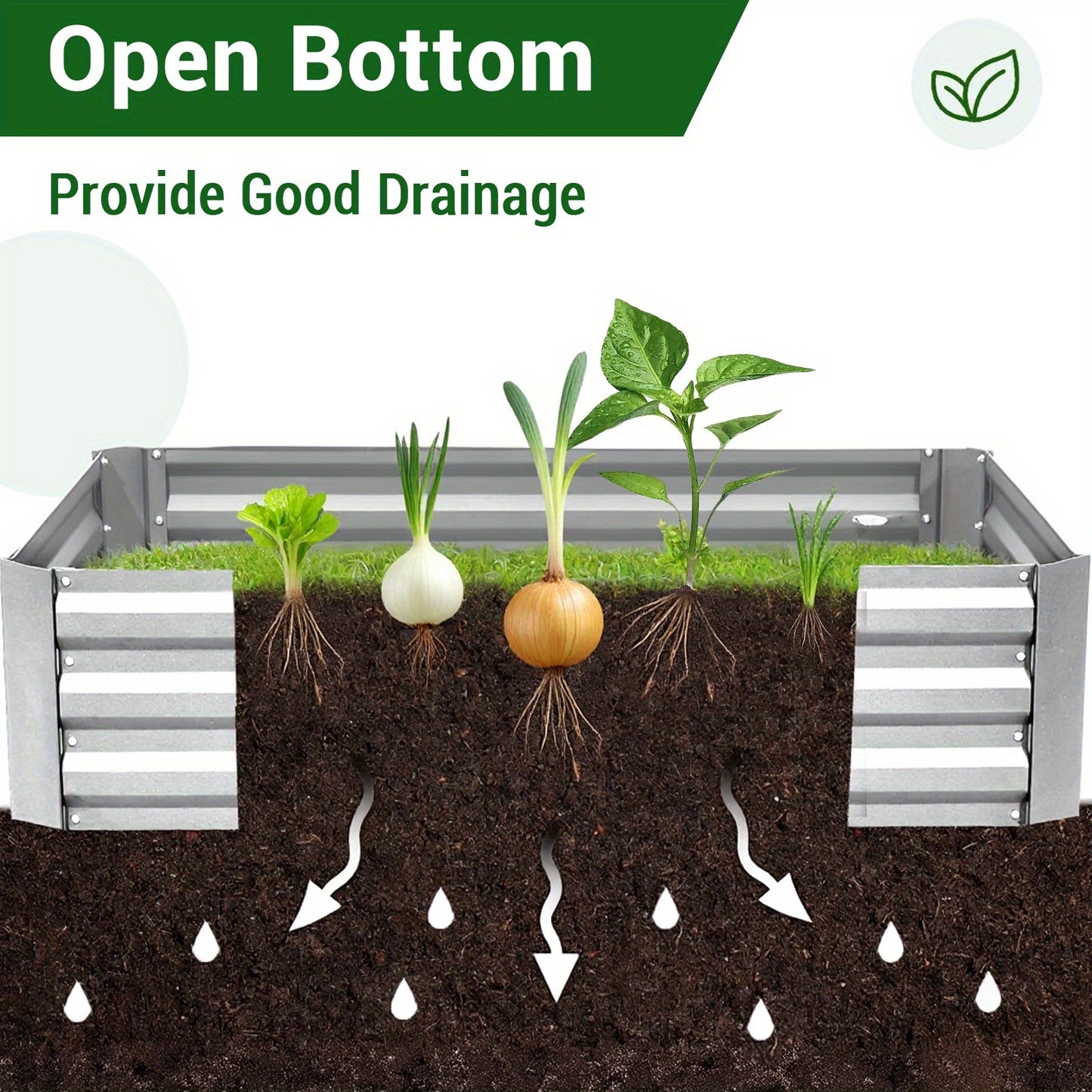hoogtebaktuin – moestuinbak – kweekbak – plantenbak – kruidentuin – verzinkt metaal – geïntegreerde kas met oprolbare vensters – 180x90x90 cm