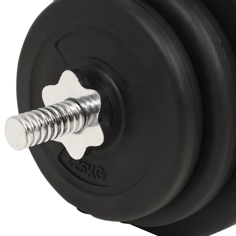 Barbellset – Dumbbellset – Halterset – Trainingsset – Gewichtenset – 30 kg totaalgewicht – Cementgewichten met plastic coating