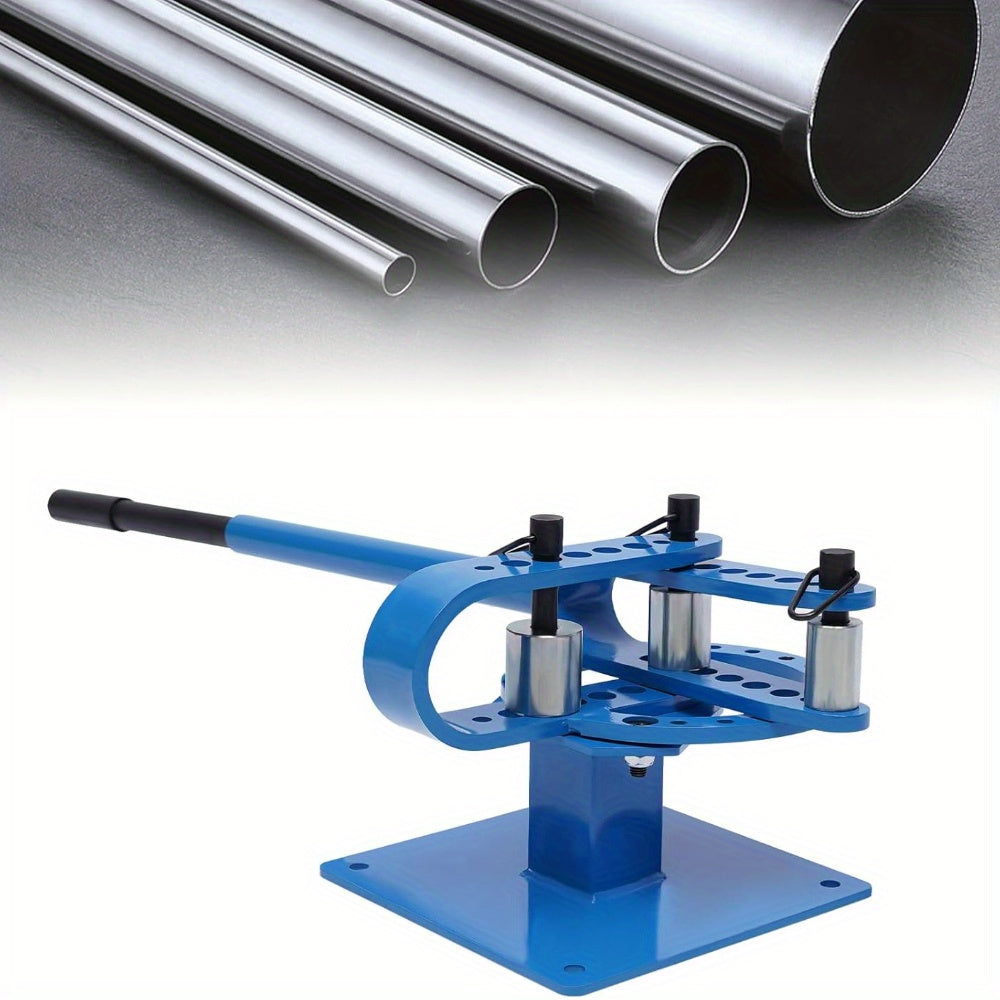 Manuele Buizenbuiger – Buizenbuiger – Pijpenbuiger – Buigtool – Buisvormer – Robuust Metalen Ontwerp – 7 Buigschijven 25-75 mm – Compact Blauw
