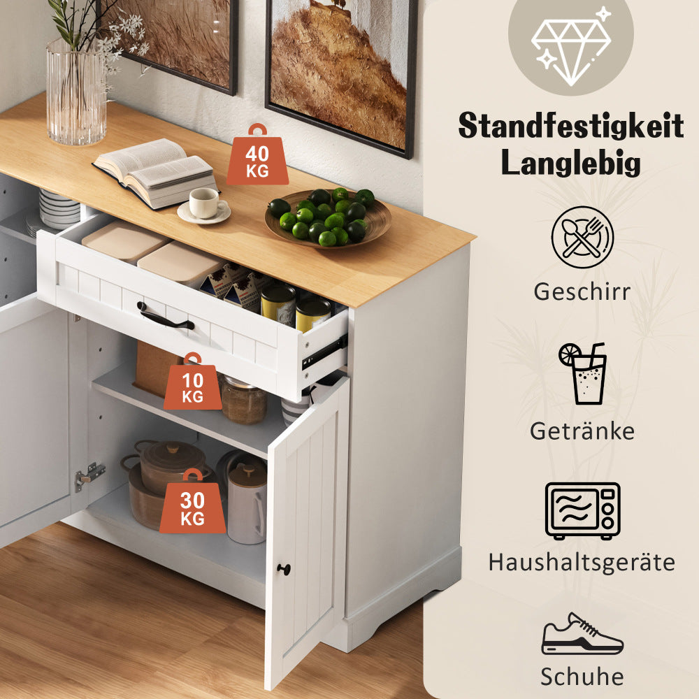 Modern and Elegant Three-Door, Three-Drawer Cutlery Cabinet | Suitable for Dining Rooms, Living Rooms, and Hallways, Metal Construction, Floor Mount