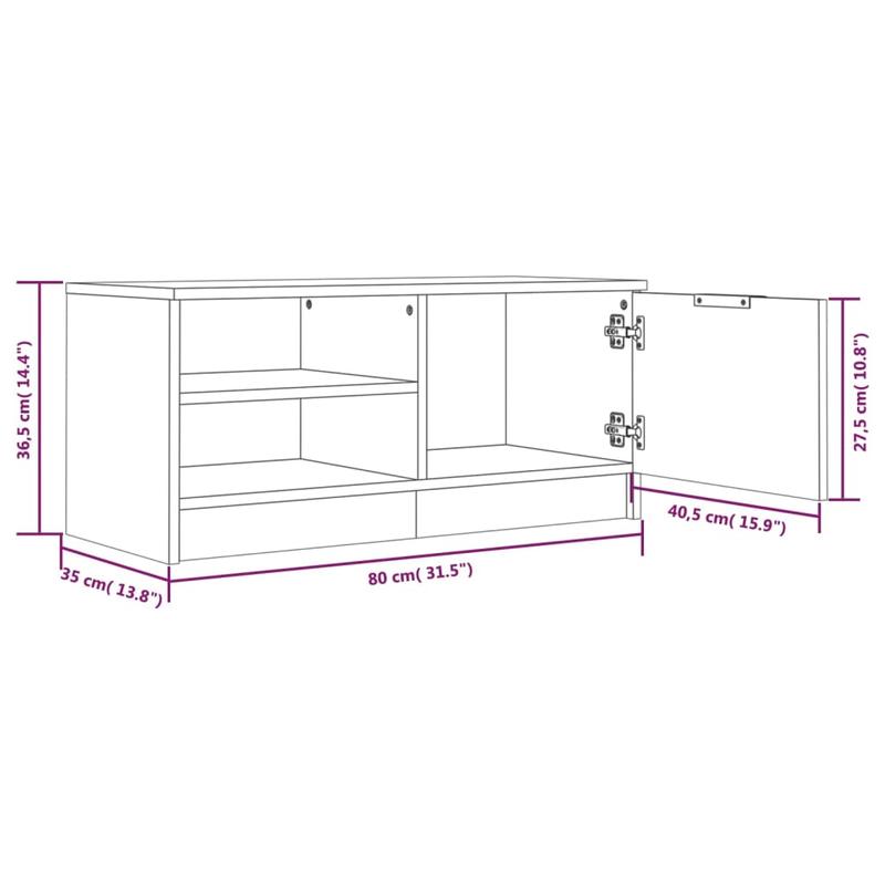 Tv-meubelen 2 st 80x35x36.5cm bewerkt hout bruin eikenkleur This TV stand is a convenient place to store various items, keeping your furniture neatly organized. Made of high-quality wood, the cabinet is strong and stable., Me
