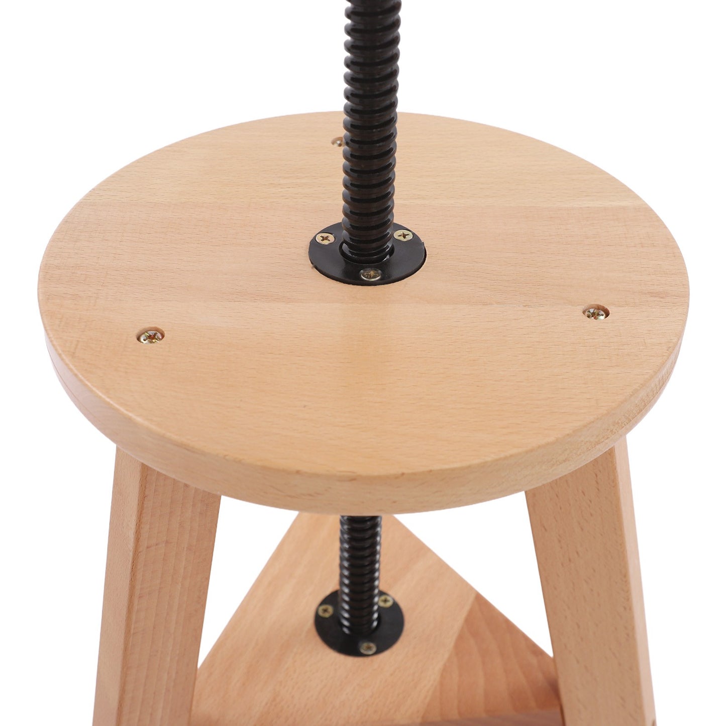 Adjustable Height Round Painting Stool with Ergonomic Cushioned Seat - Heavy-Duty Wooden Construction, Manual Height Adjustment (48-65.5cm/18.9-25.79in) for Artists, Indoor/Outdoor Use - Lightweight & Sturdy Art Stool for Adu
