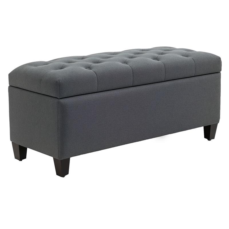 Schoenenbank – Schoenenkast – Schoenopberger – Schoenrek – Bankje – Met Opbergruimte – Gestoffeerde Zitting – Compact 100x40x44 cm – Donkergrijs Design