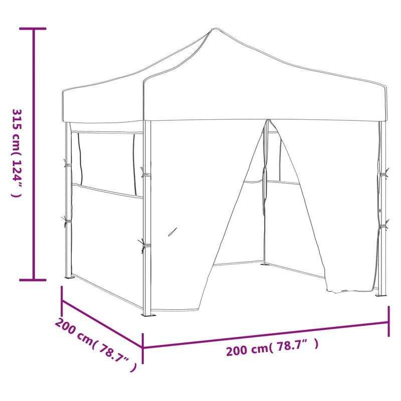 Spacious 2x2m Cream Party Tent with 4 Foldable Side Walls - Durable Fabric & Metal Frame, Ideal for Weddings, Birthdays, Camping & Outdoor Celebrations, Tents for Outside Party