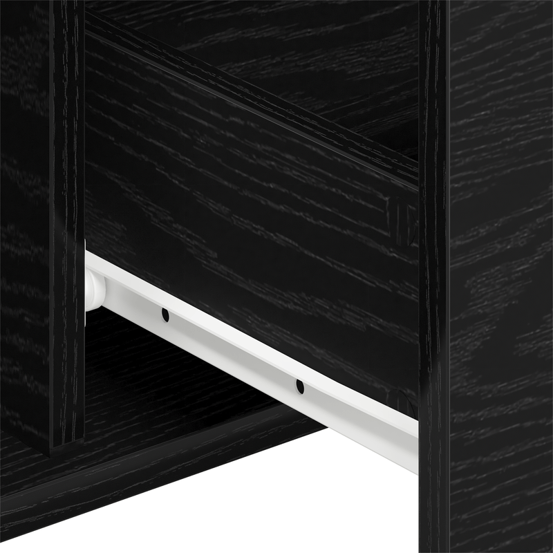 Sideboard Zwart Eiken 104x35x70cm Gelaagd Hout Removable storage practical