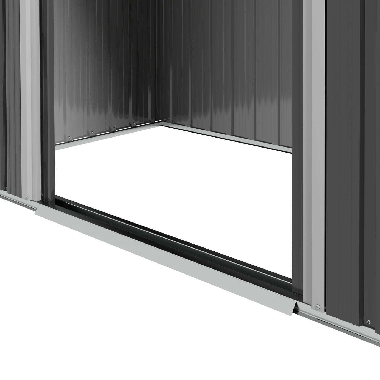 Metalen Tuinschuur – Tuinberging – Tuingereedschap Opslag – Tuinbox – Buitenopslag – 2,1 m² Ruimte – Ventilatie Met 4 Openingen – Dubbele Schuifdeuren Met Slot – Donkergrijs