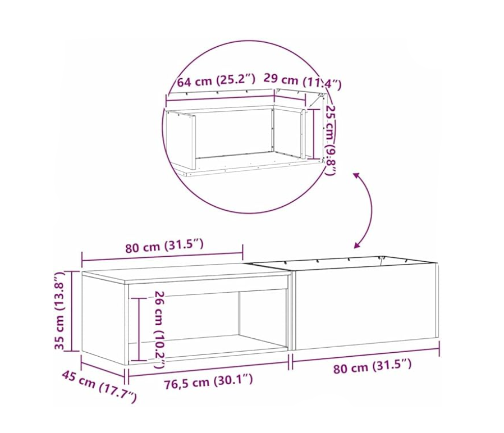 Grote Vuurschaal Buiten – Tuinhaard – Buitenhaard – Vuurkorf – Terrashaard – Corten Staal – Built-in Houtopslag – Weerbestendig – 160x45x35 cm