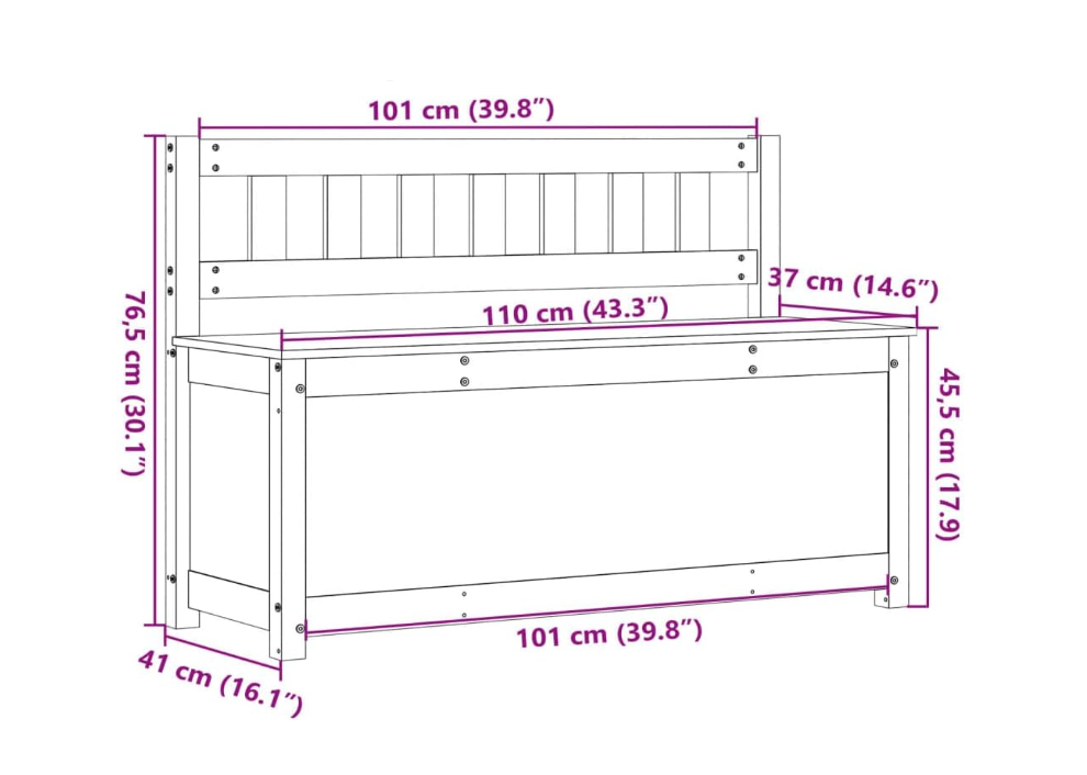 Schoenenkast – Schoenenbank – Schoenenrek – Schoenenopberger – Halmeubel – Massief Grenenhout – Compact 110x41x76,5 cm – Modern Design