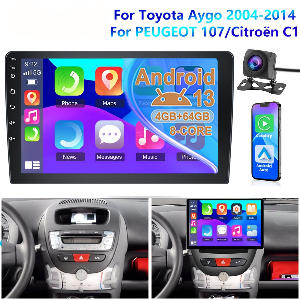 Android Autoradio – Autoradio, Navigatiesysteem, Multimedia, DAB Radio – 25,65 cm IPS Touchscreen – Android 13, Draadloos CarPlay & Android Auto