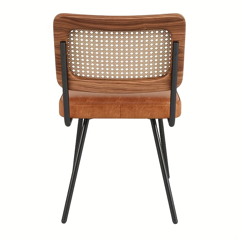 Eetkamerstoel – Stoel – Dining Chair – Zitstoel – Kamerstoel – Modern – Katoen Zitting – Stevige A-Frame Constructie – Compact & Lichtgewicht – Warm Bruin
