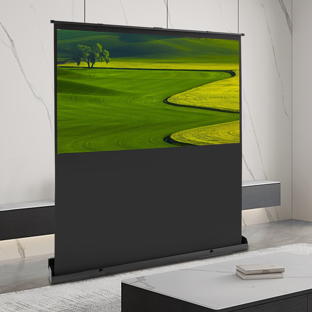 80-Inch Projectiescherm – Draagbaar Scherm – Opvouwbaar Projectie Doek – Presentatiescherm – Buiten Scherm – Fiberglass Oppervlak – Stevig Metalen Frame Met Vloerstandaard