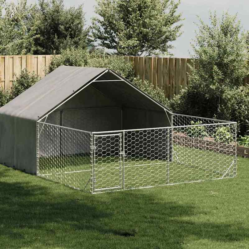 Hondenren – Hondenhok – Ren – Hondenkooi – Hondenbench – Gegalvaniseerd Staal – 5x3x1,9 Meter – Weerbestendig & Stevig