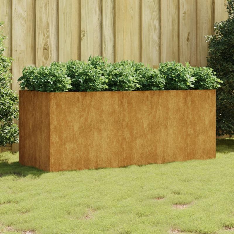 Plantenbak – Bloembak – Moestuinbak – Kweekbak – Bloempot – Verhoogd – Cortenstaal – 200x80x80 cm – Weerbestendig – Duurzaam