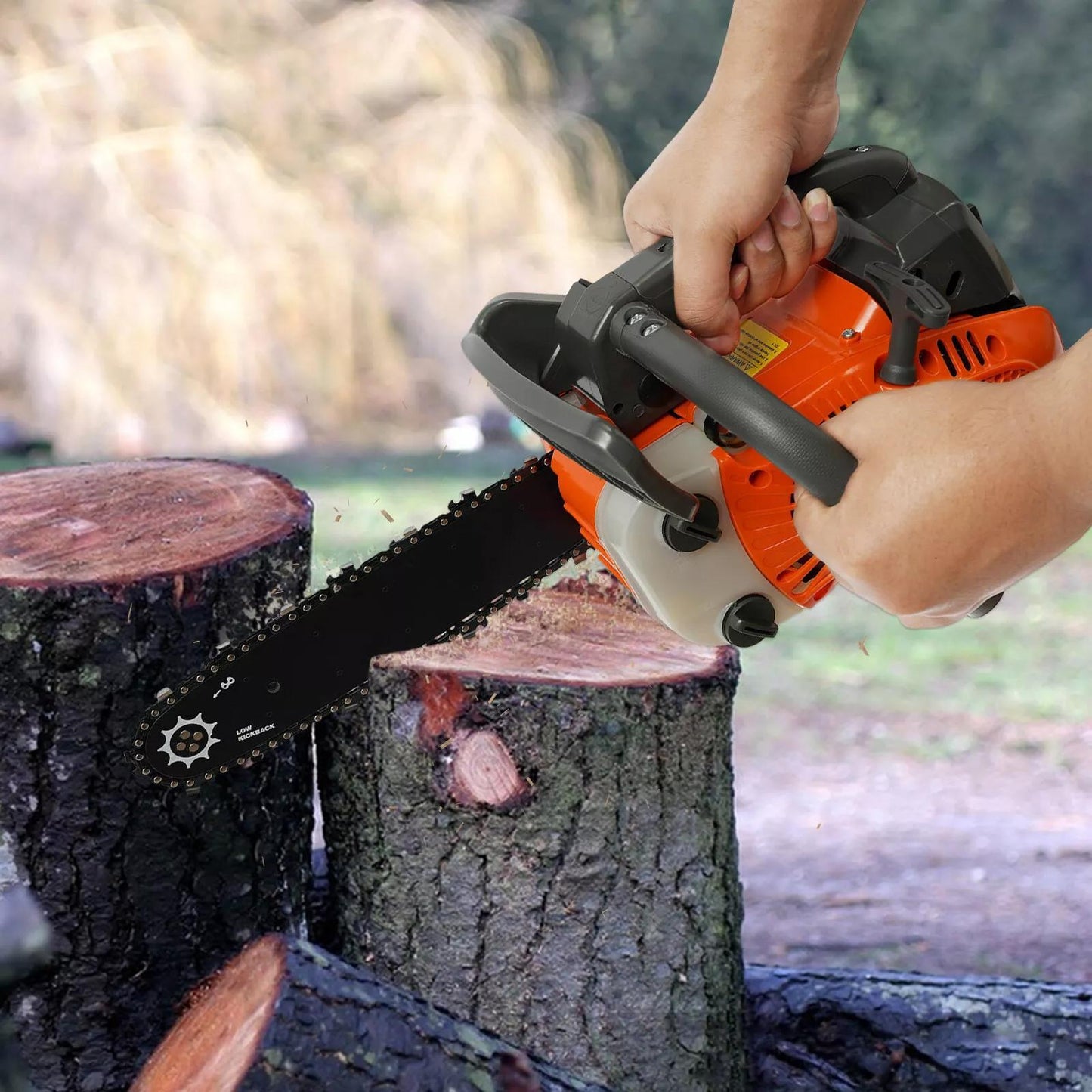 Goodslinesshop Czyurachel 25.4Cc Petrol Chainsaw 1.22Hp | 900W Two-Stroke Single Hand Chainsaw Petrol | Chain Saw with Integrated Air Cooling System | Enhanced Safety Lock & Automatic Reverse | Observable Oil Level [Shop of S