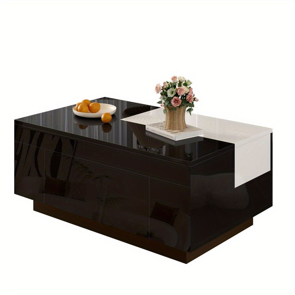 Salontafel met opbergruimte – Koffietafel – Bijzettafel – Multifunctionele tafel – Woonkamertafel – Uitschuifbaar lift-top – Duurzame metalen constructie