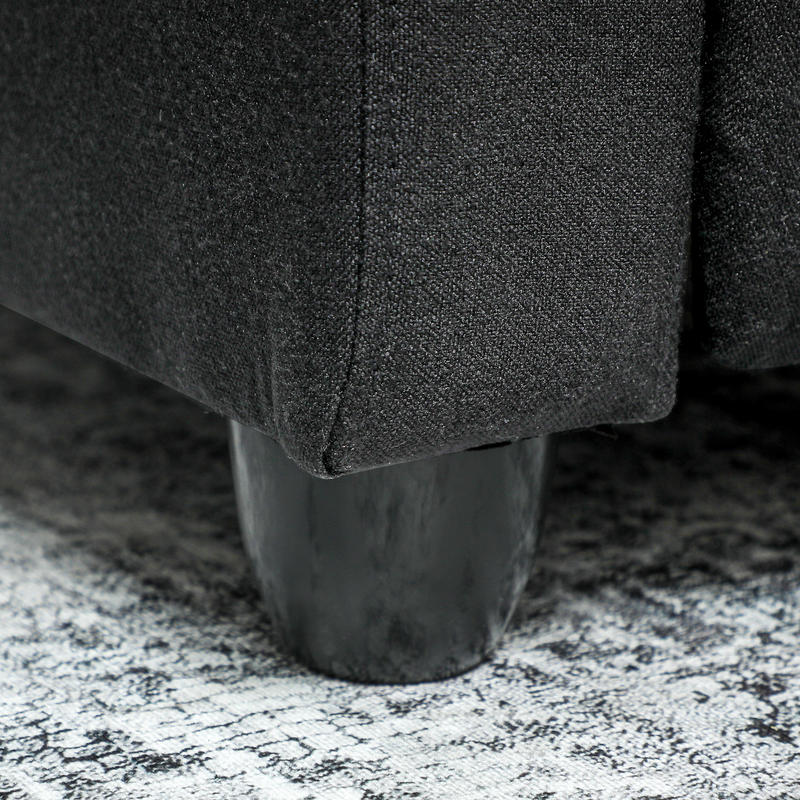 Relaxstoel – Fauteuil – Draaistoel – Loungestoel – Relaxfauteuil – Verstelbaar tot 135° – Uitschuifbare Voetensteun – Polyester Bekleding – 5-Wielige Stevige Basis – Handmatige Bediening – Modern Zwart Design