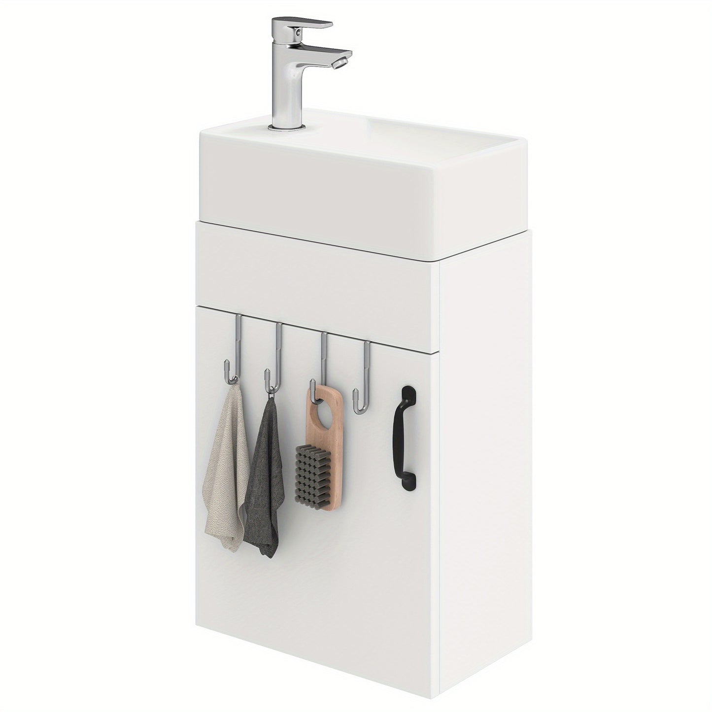 Wastafelmeubel – Badkamermeubel – Opbergkast – Wastafelkast – Toiletkast – Compact Ontwerp – Keramische Wastafel Zonder Kraan