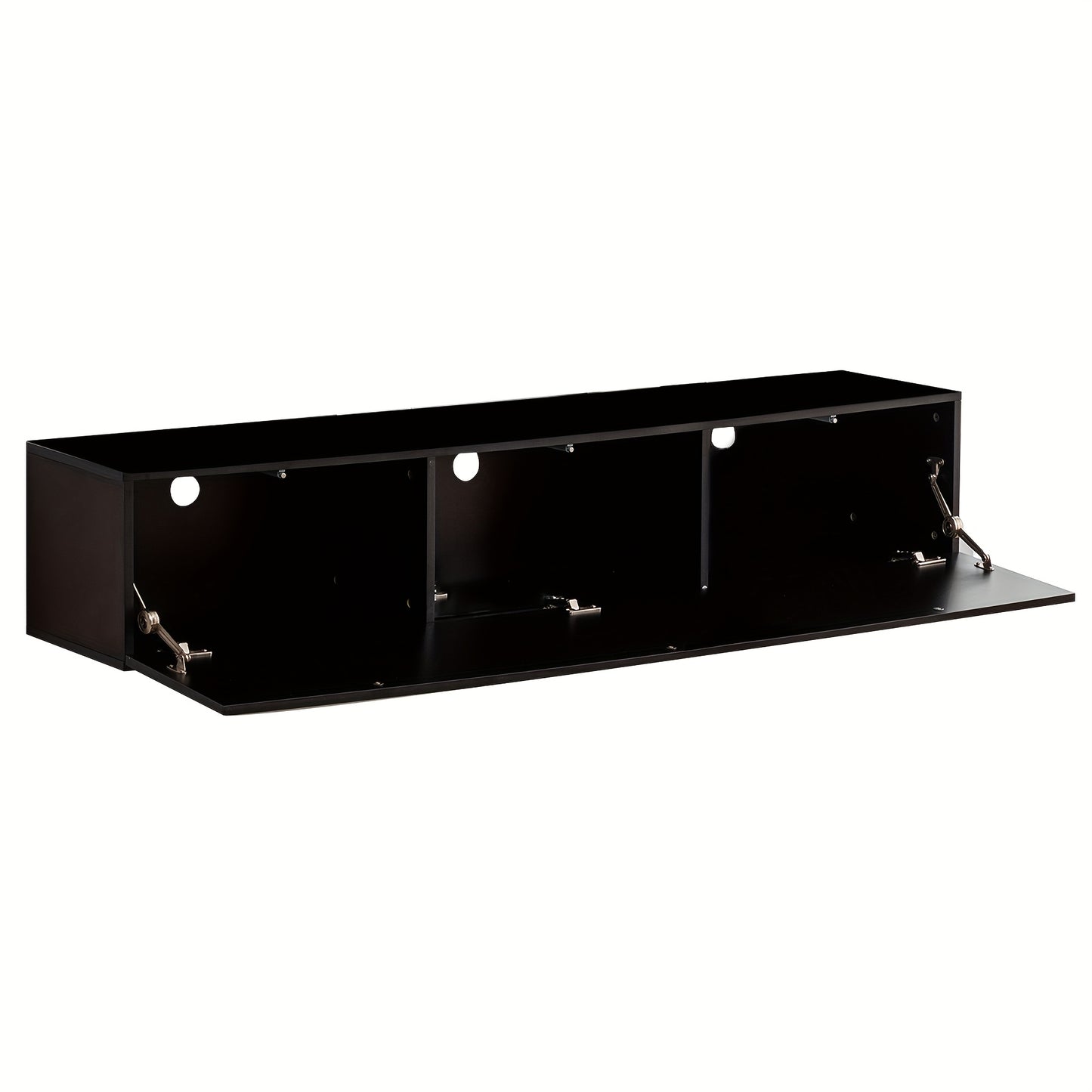 Tv Kast – TV Meubel – Lowboard – Wandmeubel – Hangend Meubel – Zwart – Metaal – 160x30,5x34 cm