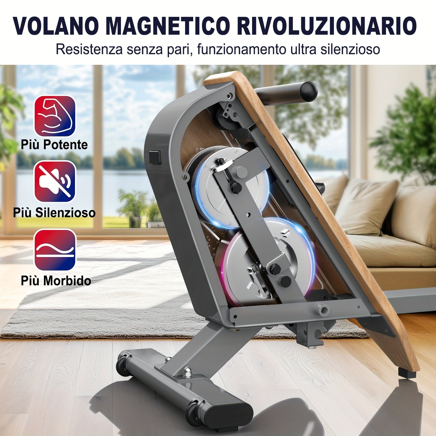 Roeimachine – Roeitrainer – Roeiapparaat – Roeimachine Magnetisch – Hometrainer – 16 Weerstandsniveaus – Draagvermogen 150 kg – Verticale Opslag