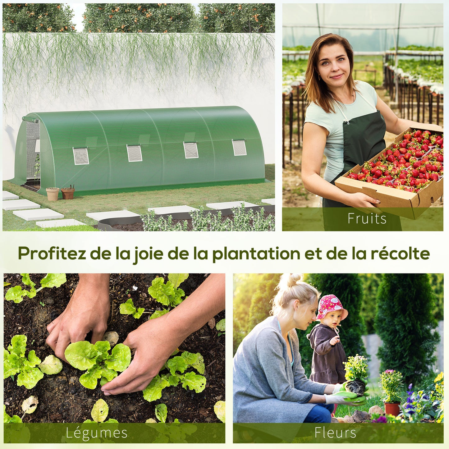 Kas – Tunnelkas – Kweekkas – Plantenkas – Tuinkas – Groot formaat 18 m² – Verzinkt Stalen Frame & UV-bestendige PE Folie