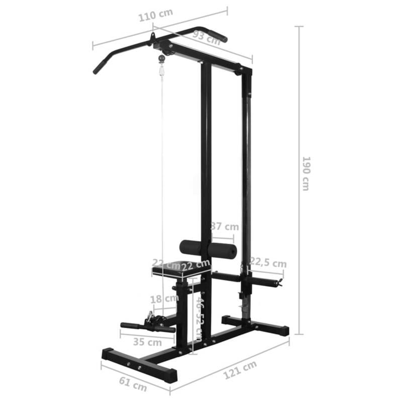 Power Tower – Krachtstation – Fitnessapparaat – Thuisgym – Sporttoestel – Tungsten Staal – Verstelbare Gewichten