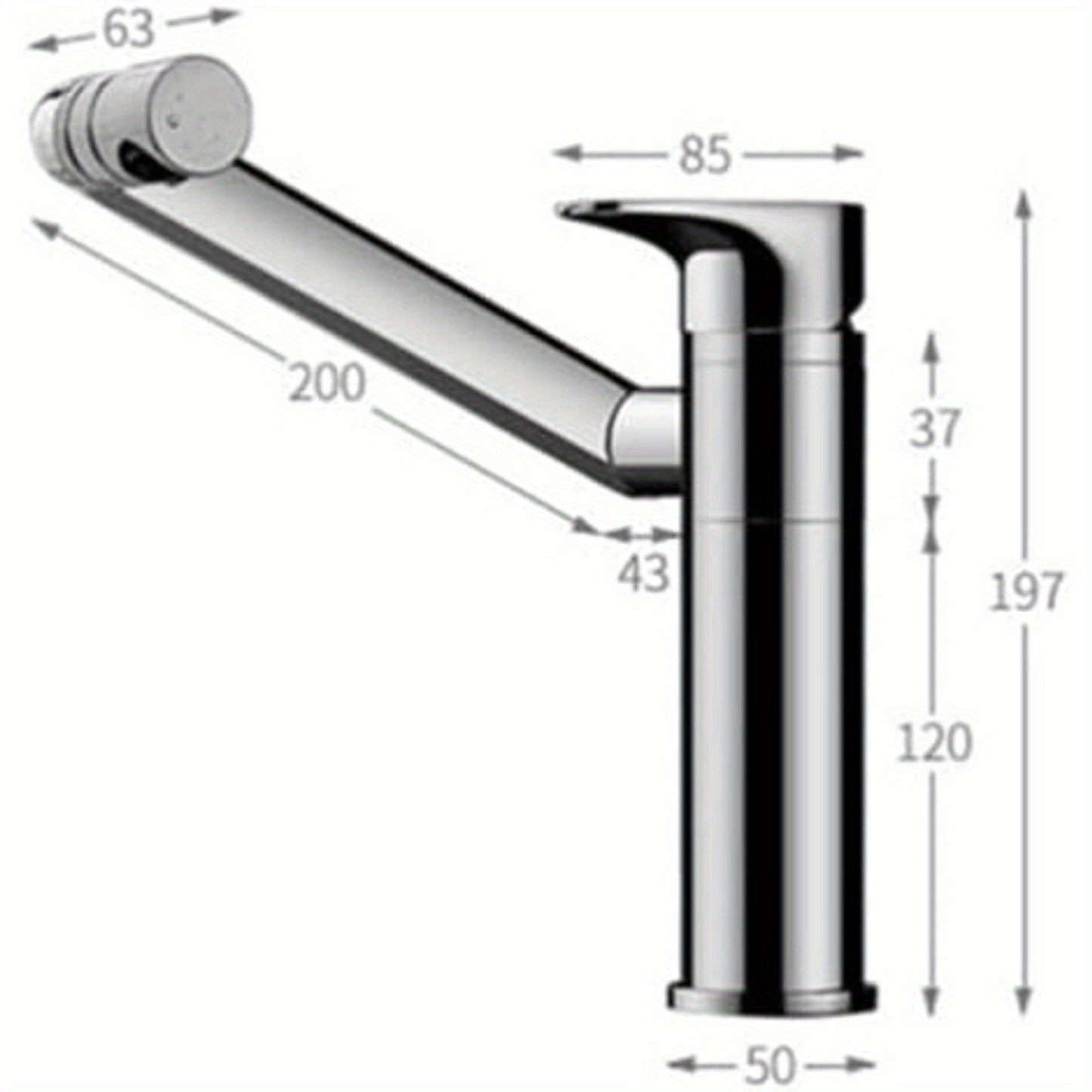 Goodslinesshop DiLiBee 360° Rotatable Single Handle Bathroom & Kitchen Sink Faucet - Chrome Finish, Nickel Plated Stainless Steel Valve, Classic Modern Design, Easy Installation with Mounting Hardware & Flexible Hoses, Effic