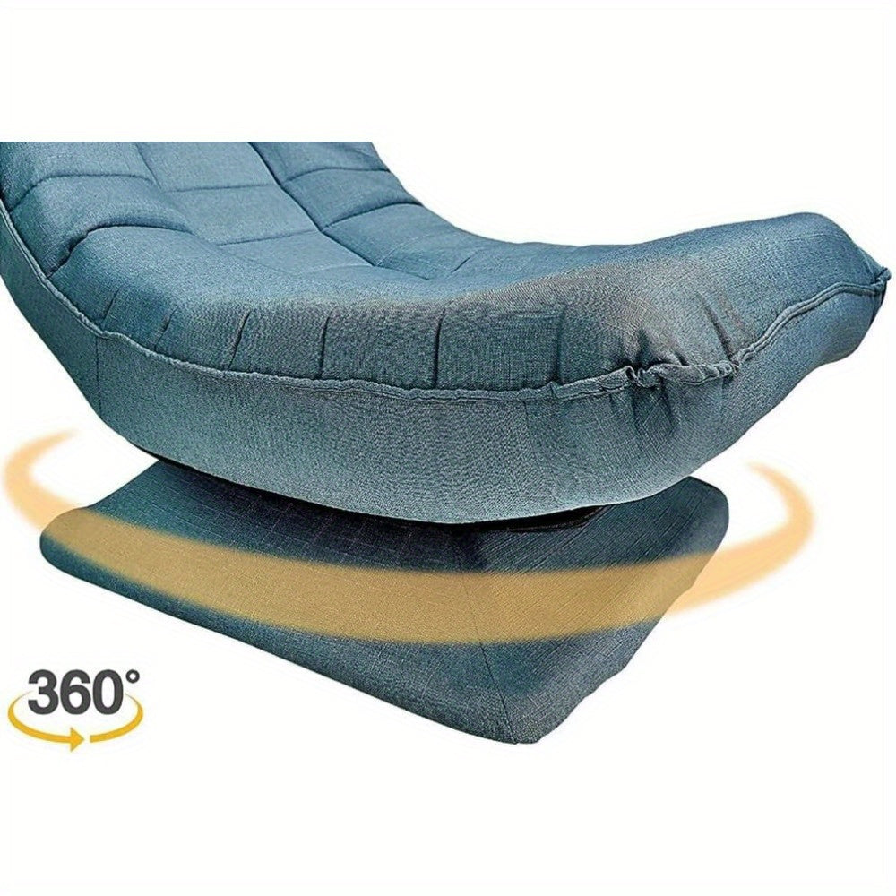 Draaibare Vloerstoel – Vloerzetel – Gaming Stoel – Meditatie Stoel – Loungestoel – 360° Draaibaar – Verstelbare Rugleuning – Memory Foam Kussen – Blauw