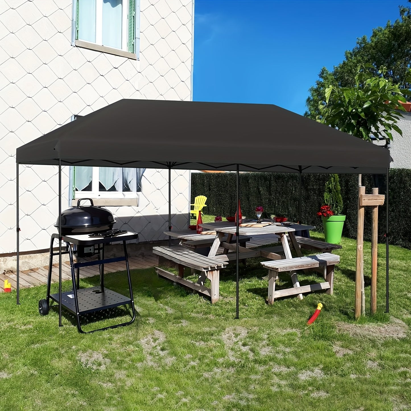 Partytent – Feesttent – Tuinpaviljoen – Opvouwbare Tent – Easy Up Tent – 3x6 m – Versterkt Stalen Frame – Snelle Opzet In 1 Minuut
