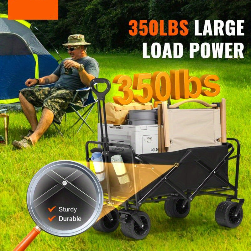 Bolderwagen – Inklapbare Wagen – Transportwagen – Strandwagen – Draagkracht 158 Kg – All-Terrain Wielen