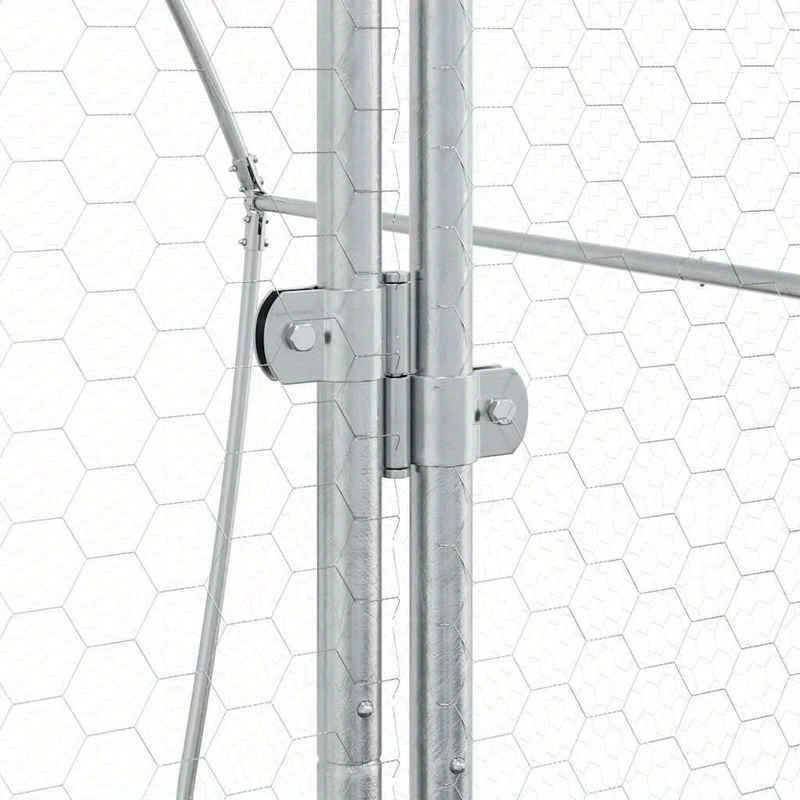 Stainless Steel Small Animal Cage for Puppies & Cats - 200x105x182cm Durable Outdoor Pet Habitat with Ventilation Mesh, Secure Latches & Weather-Resistant Design