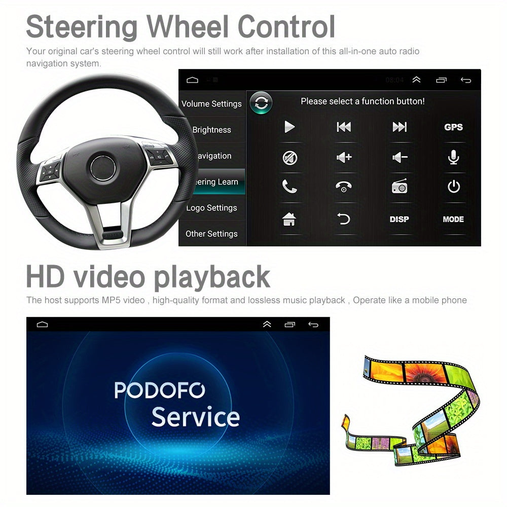 Double DIN Autoradio – Multimedia Systeem – Auto Radio – Navigatie Unit – Carplay Android Auto – 7 Inch HD Touchscreen – Draadloos CarPlay & Ahd Achteruitrijcamera