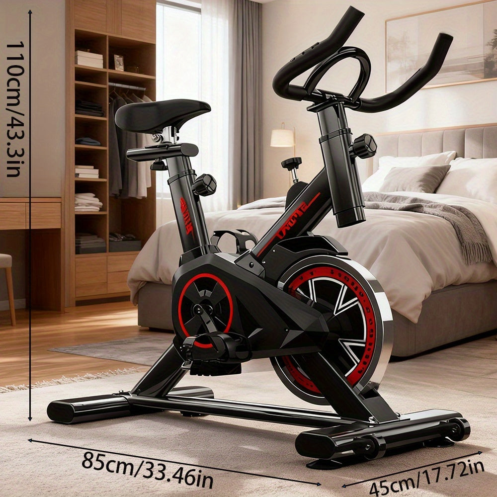 Beentrainer – Fietstrainer – Pedalen Trainer – Fitnessapparaat – Leg Exerciser – Compact Design – Geluidsarme Werking – Traploze Weerstand – Rood Zwart – Stevige IJzeren Constructie