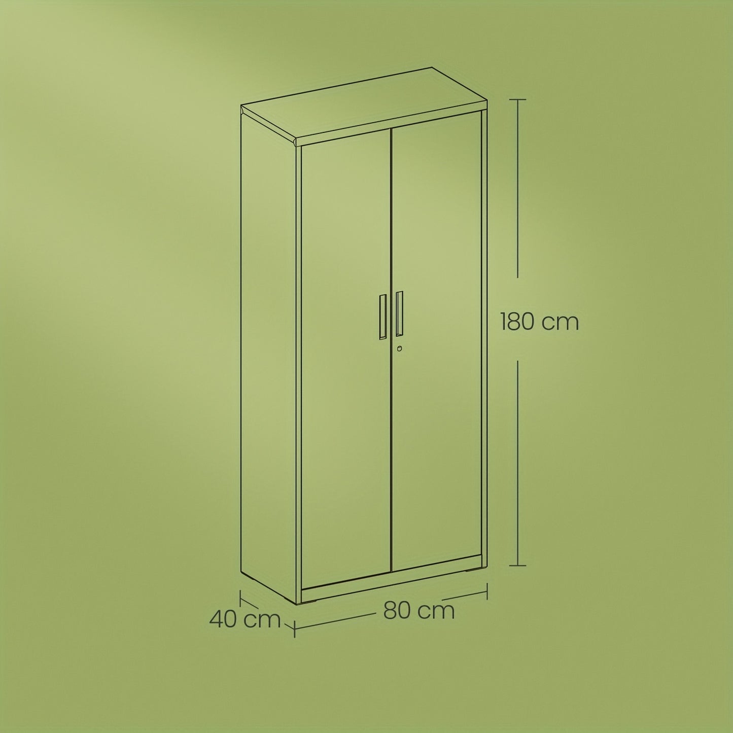 Stalen Kast – Opbergkast – Archiefkast – Kantoorkast – Werkplaatskast – Vergrendelbare Dubbele Deuren – Verstelbare Legplanken – Volledig Metalen Constructie – Modern Wit Design