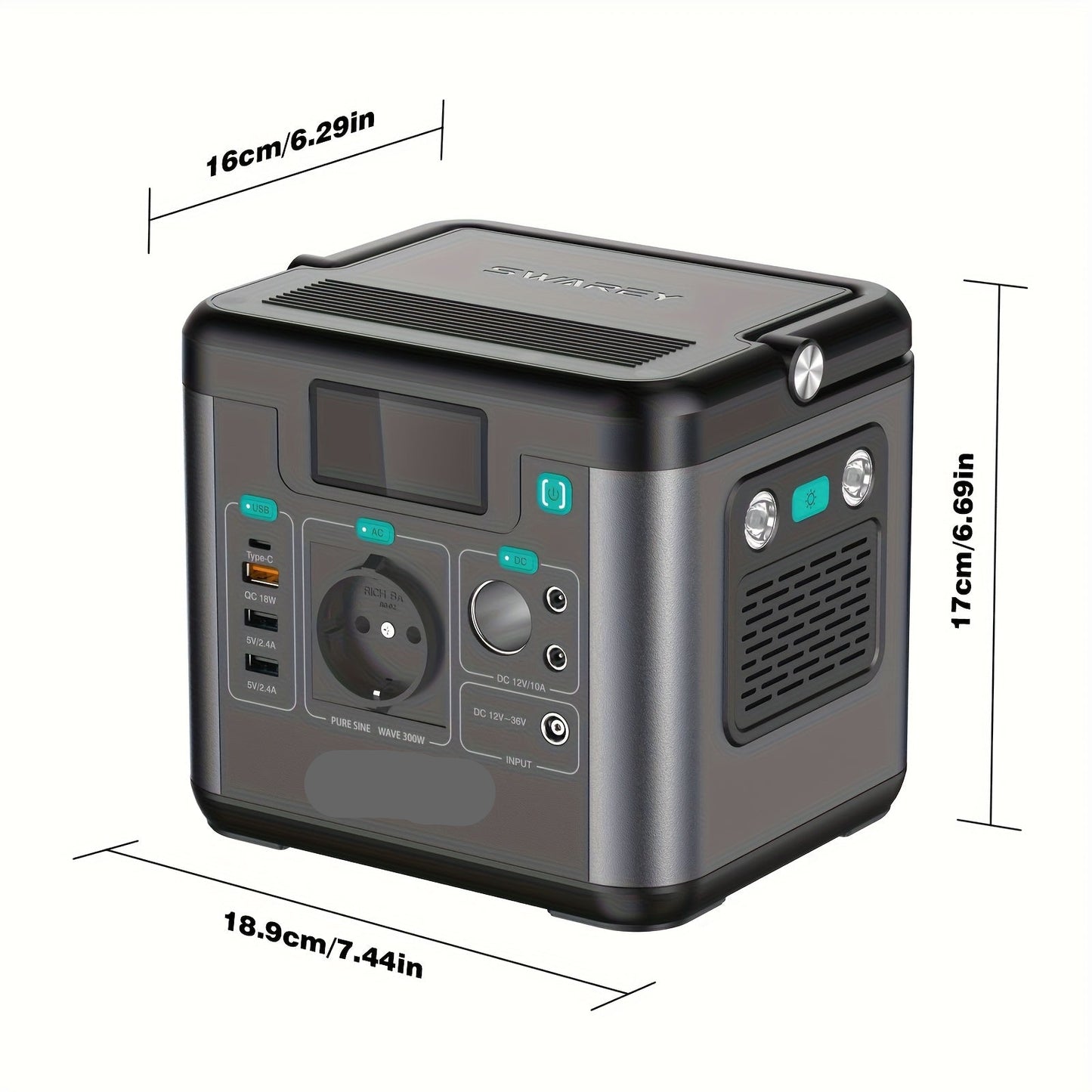 Draagbare Powerstation – Mobiele Accu – Energievoorziening – Noodstroom – 222Wh Batterij – 300W Continu Vermogen