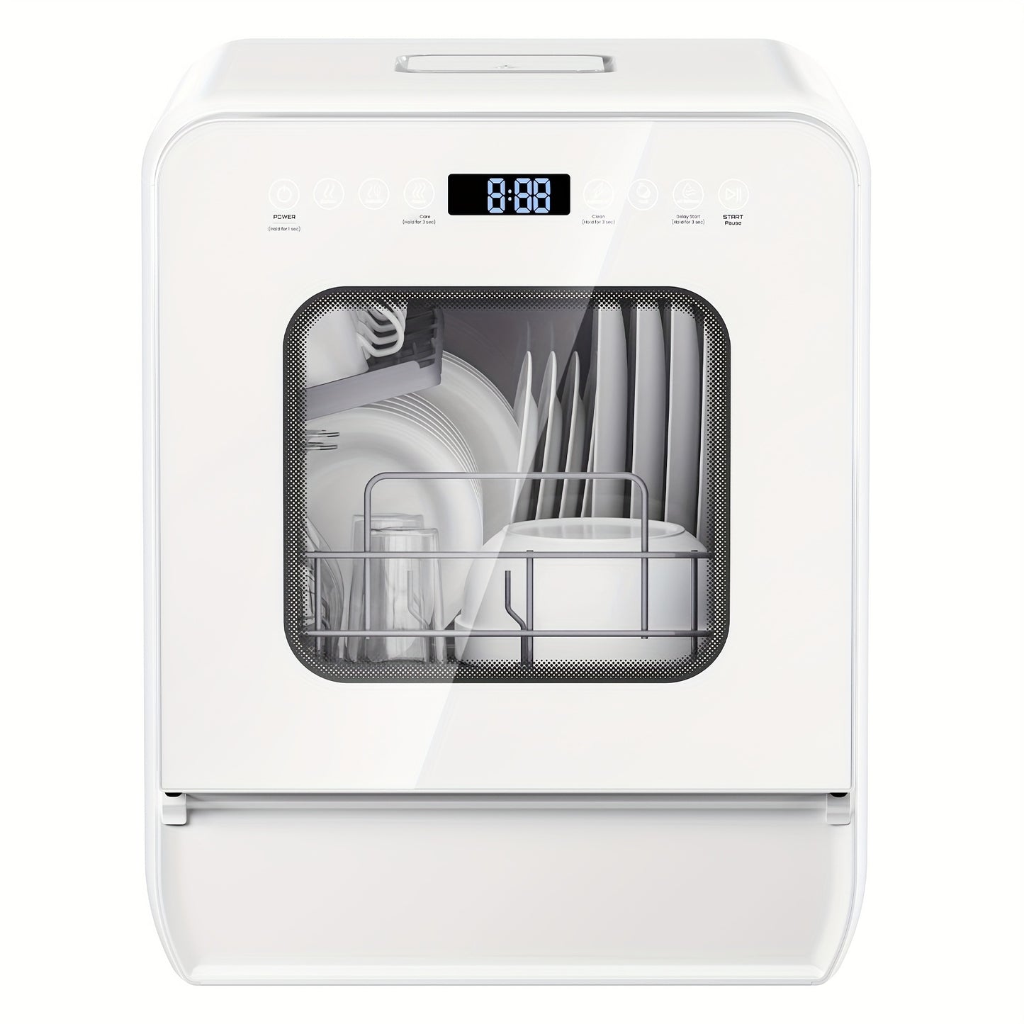 Mini Vaatwasser – Tafelmodel Vaatwasser – Kleine Vaatwasser – Compacte Vaatwasser – Mini Dishwasher – Ingebouwd 5L Waterreservoir – 7+2 Wasprogramma’s & 24-Uurs Uitgestelde Start