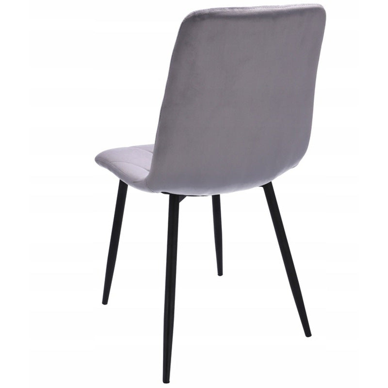 Eetkamerstoel – Stoel – Kuipstoel – Designstoel – Set van 4 – Velours Bekleding – Met Metalen Poten – Zithoogte 47 cm – Max. Draagkracht 130 kg