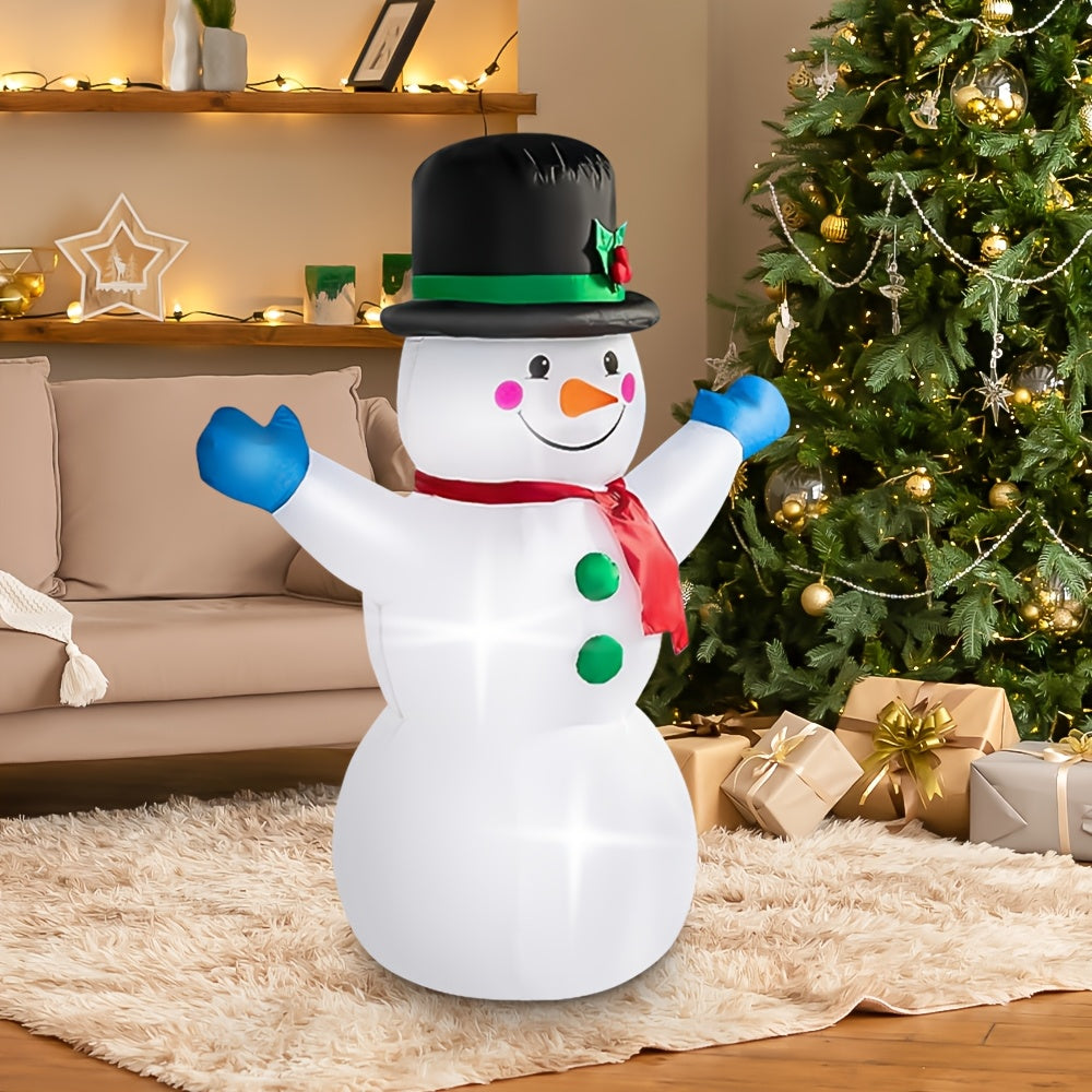 Opblaasbare sneeuwpop – Opblaasbare sneeuwman – Kerstversiering – Kerstdecoratie – Tuindecoratie – 120 cm hoog – Zelfstaand zonder elektriciteit – Stevig polyester – Inclusief pomp