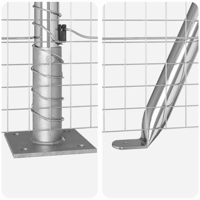 Solid Fence with post Silvery 0.6 x 25m steel, Durable Barrier, Heavyduty Build, Decorative Barrier, Steel Gate, Homeowners
