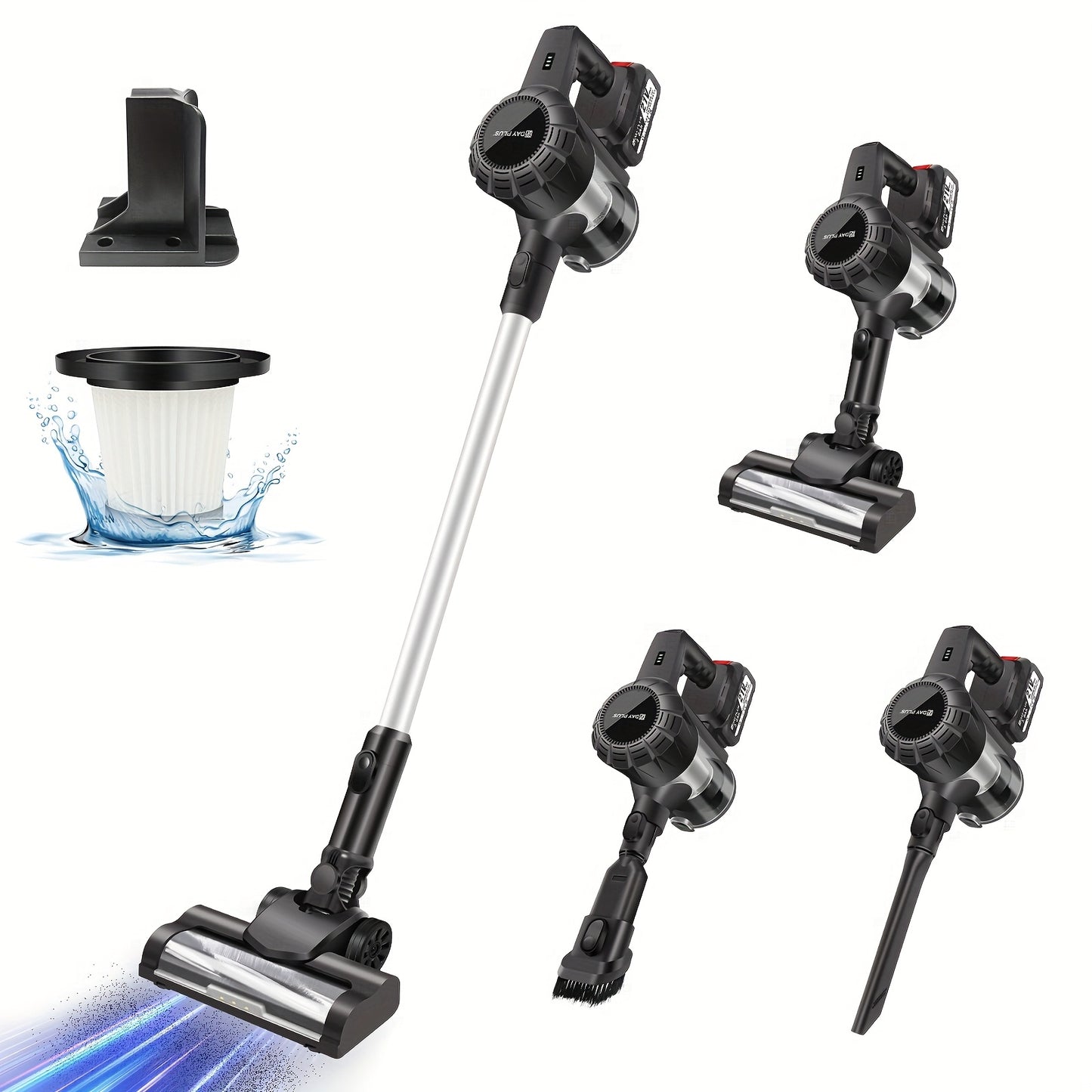 Cordedless Vacuum Cleaner, Brushless 15KPa Upright Handheld Stick Vacuum, Lightweight Vacuum with Overheating Protection, 500ml Dustbin Handheld Vacuum for Carpet, Pet Hair, Carpet Vacuuming, Quick Cleanup, Lightweight Design