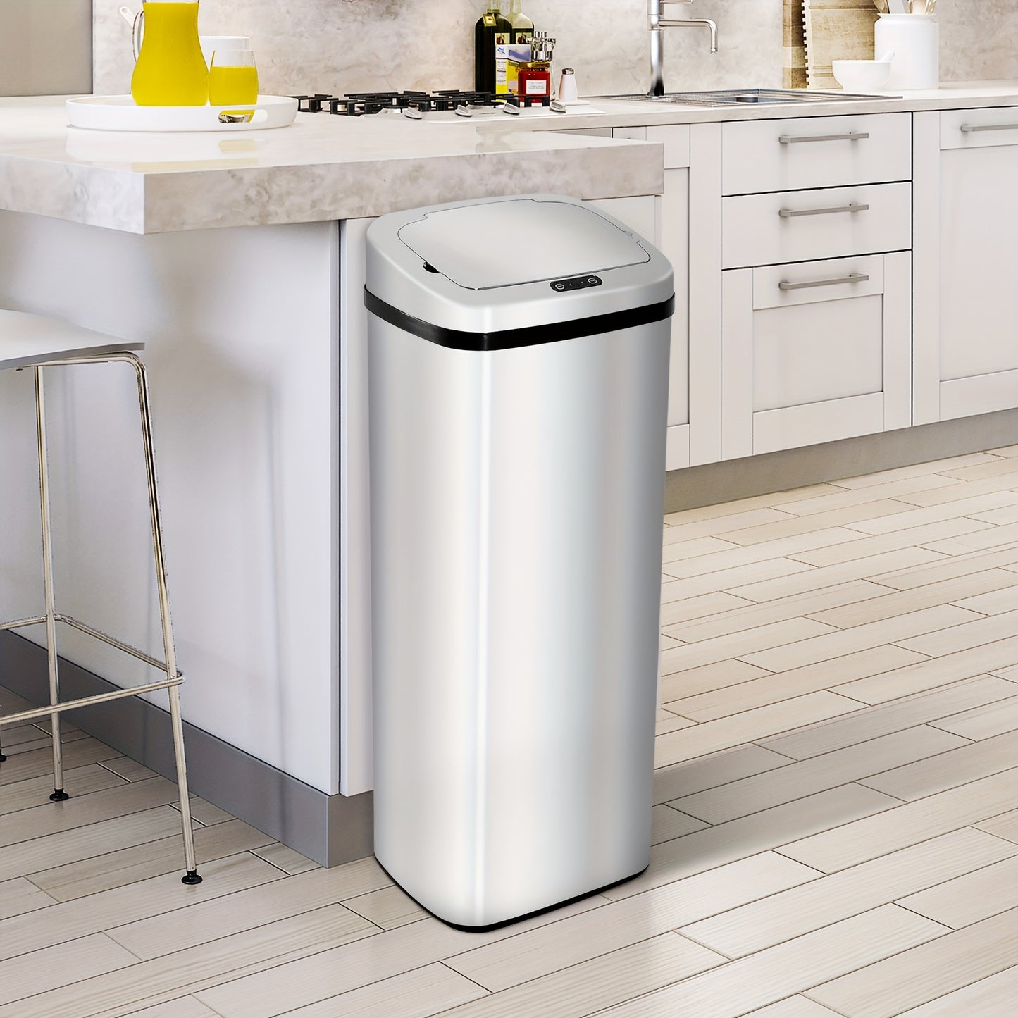 Prullenbak – Afvalbak – Vuilnisbak – Afvalemmer – Pedaalemmer – Roestvrij Staal – 50 Liter – Cilindrisch – Geen Elektriciteit