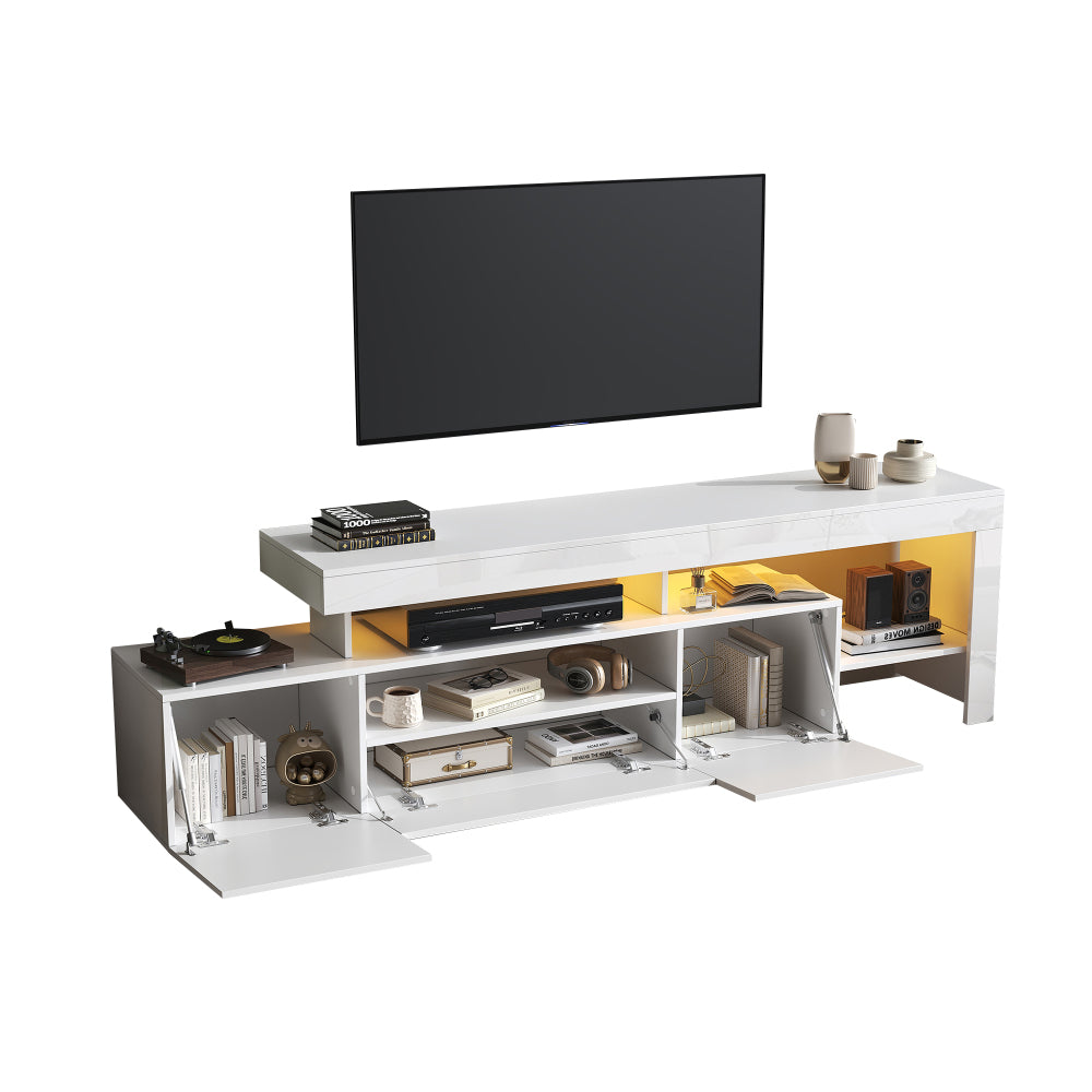 TV Meubel – TV Kast – Mediameubel – Tv Dressoir – Tv meubel wit – Geschikt voor 85 Inch – 3 Royale Kasten – Duurzaam Onderhoudsvriendelijk Materiaal